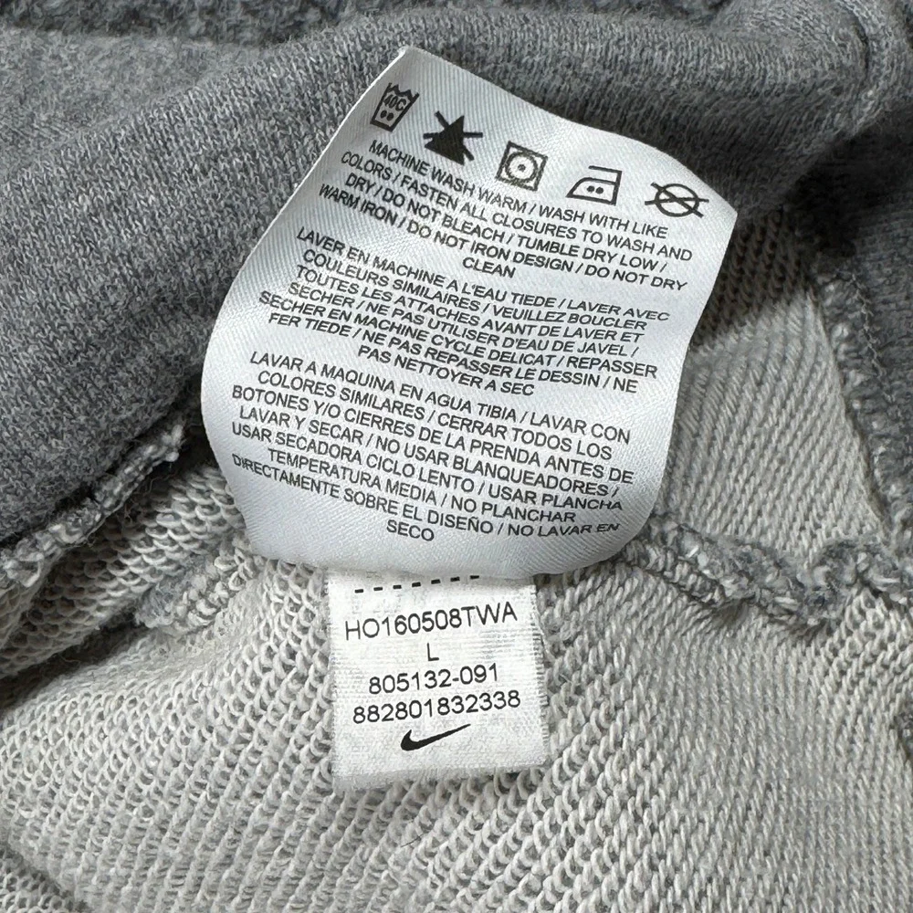 Nike Hoodie Mens L Gray Athletic Quarter Zip‎ Pullover Sweatshirt Activewear
